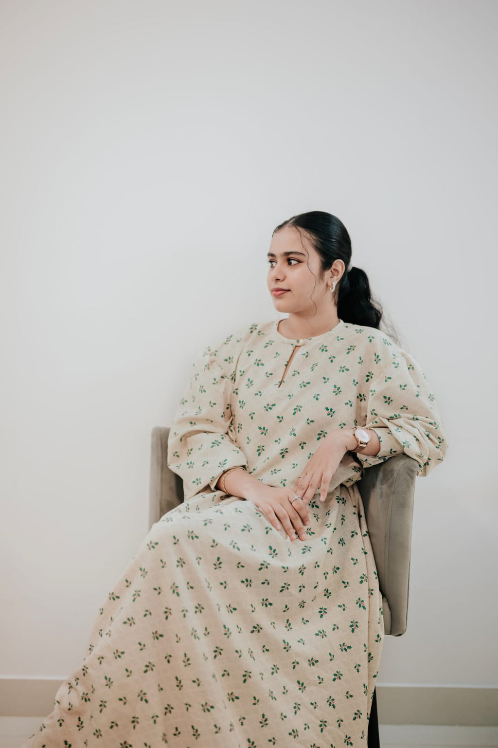 Holly Berry Leaves Top & Skirt Set